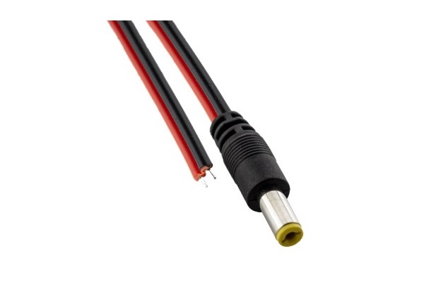 Кабель живлення штекер 5.5/2.5mm, male тато, кабель Black- red 0,3м