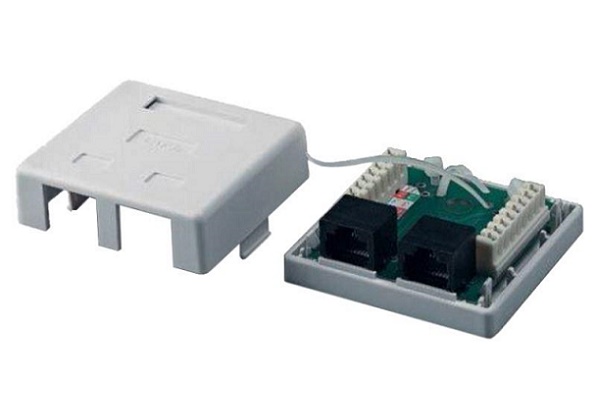 Розетка комп'ютерна для кручений пари (LP-214) 2-порт. RJ-45, кат.5e UTP