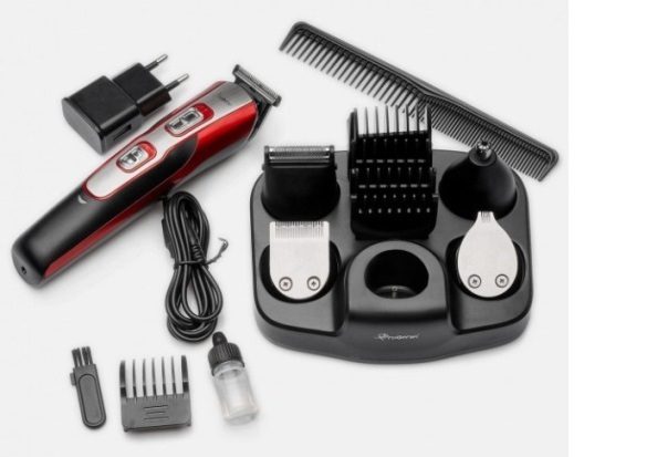 Стрижка GEEMY GM-592 машинка для стрижки, гоління, видалення волосся з вух та носа від мережі, з акумулятором. та з 8-ма насадками Б.Ж. USB 5V 1000mA+ підставка-зарядка